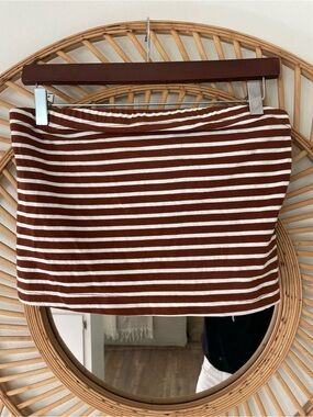 Striped Tube top Brown and White size medium